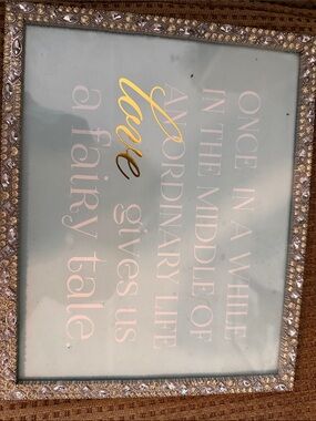 Sheffield  DecoInspirational Wall Art - Mint w/Gold Script and Rhinestone Frame